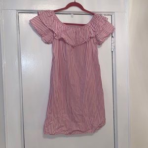 Baby pink off the shoulder dress